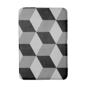 Tapis De Bain Cube Grand Motif noir & gris (Devant (Vertical))