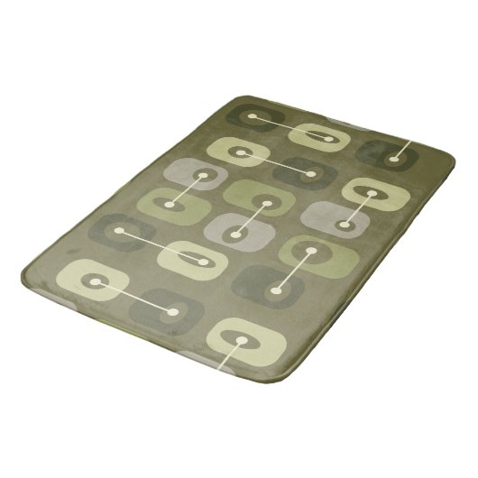 Tapis De Bain Cubes de Squishy Abstraits Vert olive (Angle)