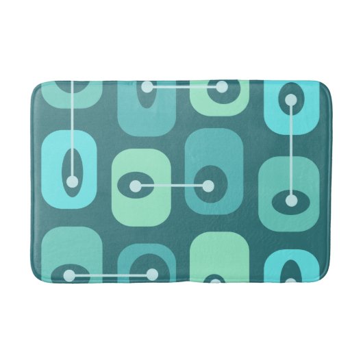 Tapis De Bain Cubes Squishy Abstraits Turquoise (Devant)