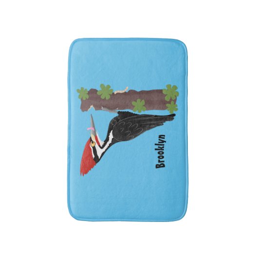 Tapis De Bain Cue drôle Pileated woodpecker dessin d'illustratio (Devant (Vertical))