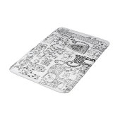 Tapis De Bain Cuisine amusante Chat Kitty noir et blanc (Angle)