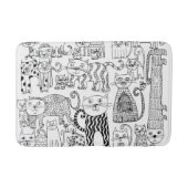 Tapis De Bain Cuisine amusante Chat Kitty noir et blanc (Devant)
