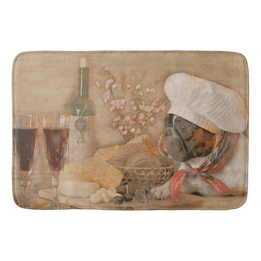 Tapis De Bain Cuisine de chef de bouledogue français ou (Devant)