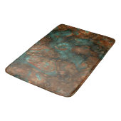 Tapis De Bain Cuivre et pierre turquoise Abstrait (Angle)