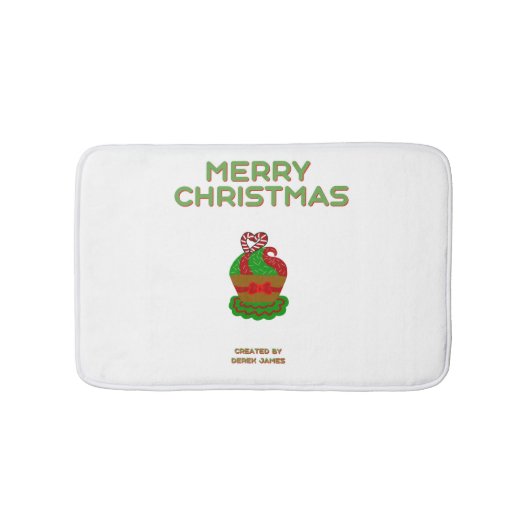 Tapis De Bain Cupcake de Noël Petite salle de bain (Devant)