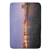 Tapis De Bain Curaçao at Night avec texte (personnalisable) (devant Vertical)