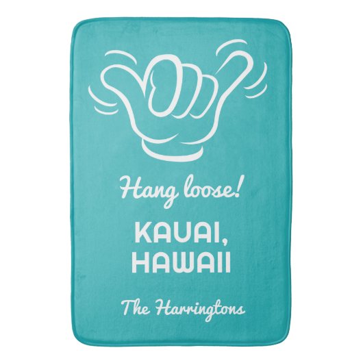 Tapis De Bain Custom Name, Location & Color Shaka (devant Vertical)