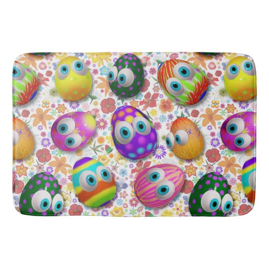 Tapis De Bain Cute and Funny Easter Eggs Cartoon (Devant)