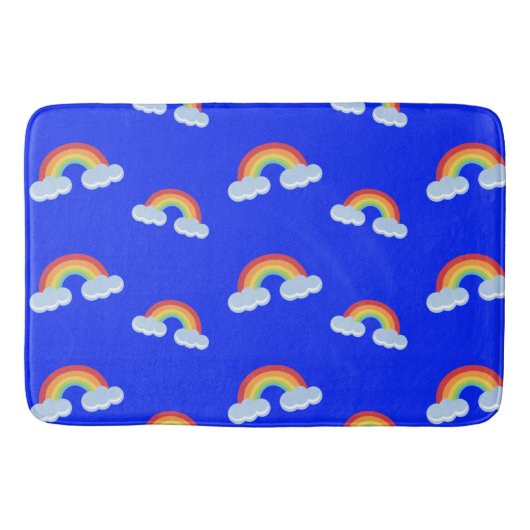 Tapis De Bain Cute arc-en-ciel avec Motif nuages (Devant)