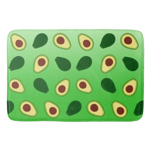 Tapis De Bain Cute Avocados tranche été vert dégradé Motif (Devant)