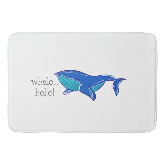 Tapis De Bain Cute baleine Bonjour Blue Bath Mat (Devant)