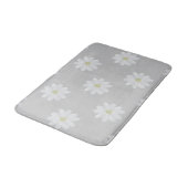 Tapis De Bain Cute Blanc Fleur Motif Gris Bain Mat (Angle)