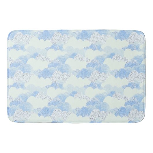 Tapis De Bain Cute Blue Cloudy Sky Abstrait Motif (Devant)
