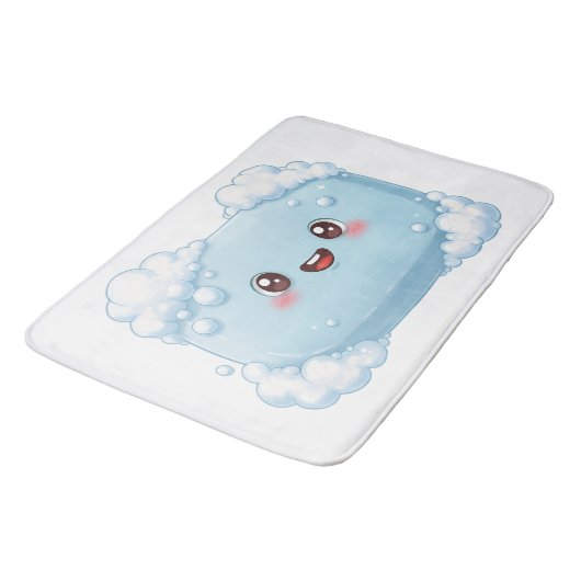Tapis De Bain Cute Blue Soap Bar with Bubbles (Angle)