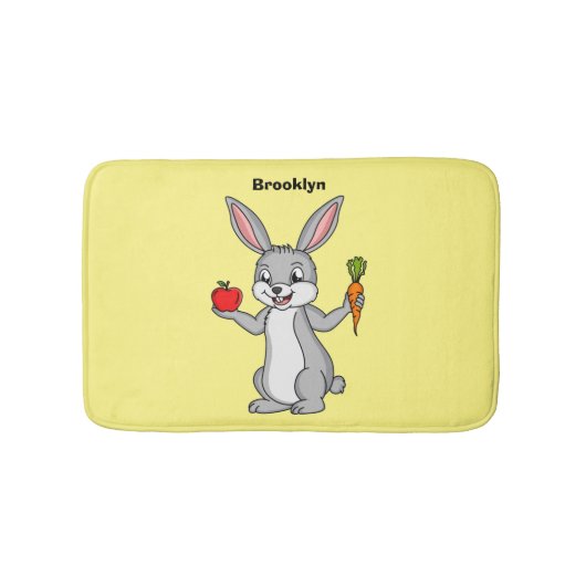 Tapis De Bain Cute bunny rabbit with vegetables (Devant)