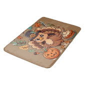 Tapis De Bain Cute caricature Thanksgiving dinde et citrouille (Angle)