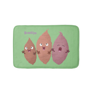 Tapis De Bain Cute chantant des patates douces caricaturales lég
