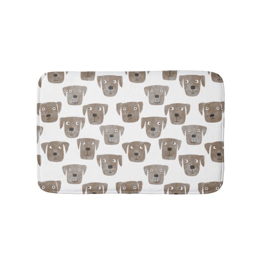Tapis De Bain Cute chocolat Labrador Retriever Chien Aquarelle (Devant)