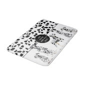 Tapis De Bain Cute Dalmatiens Noir & Blanc Zones Joyeuses (Angle)