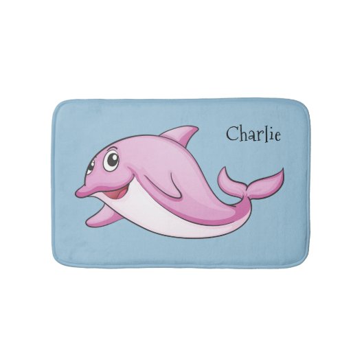 Tapis De Bain Cute dauphin nom personnalisé mat bain (Devant)