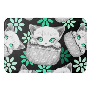 Tapis De Bain Cute de chat et pointe joueuse à partir d'une poch