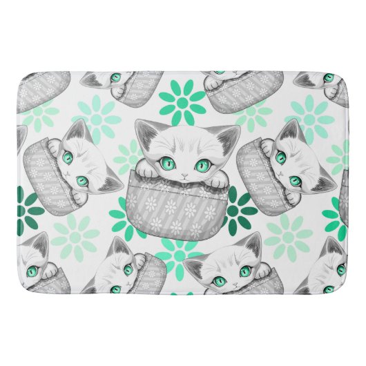 Tapis De Bain Cute de chat et pointe joueuse à partir d'une poch (Devant)