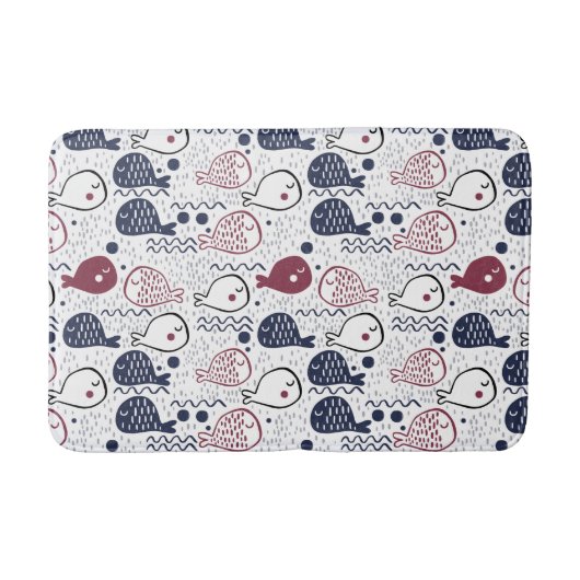 Tapis De Bain Cute Fish Motif nattes (Devant)