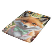 Tapis De Bain Cute Fox avec arc vert et rose (Angle)