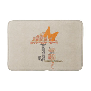Tapis De Bain Cute Funny Rainy Day Chat Bain Mat