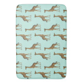 Tapis De Bain Cute Giraffes Gold et Mint (devant Vertical)