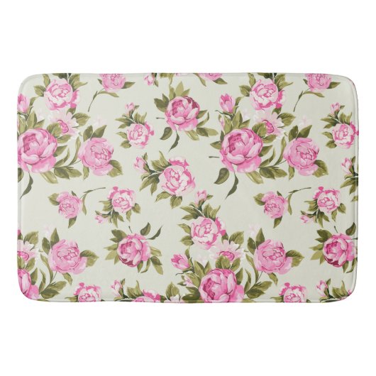 Tapis De Bain Cute Girl rose et violet Rose provençal (Devant)