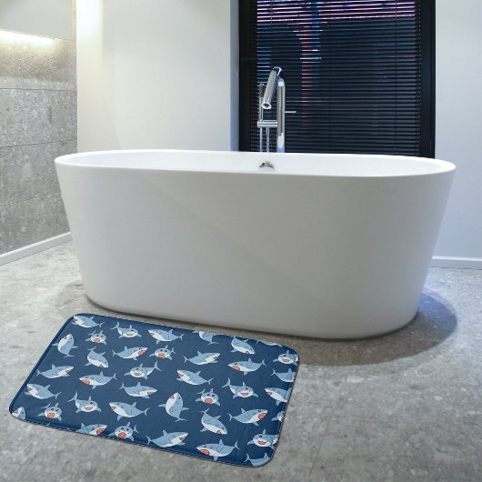 Tapis De Bain Cute Great White Sharks Motif Océan