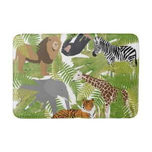 Tapis De Bain Cute Jungle Animaux Safari Garçon   Fille