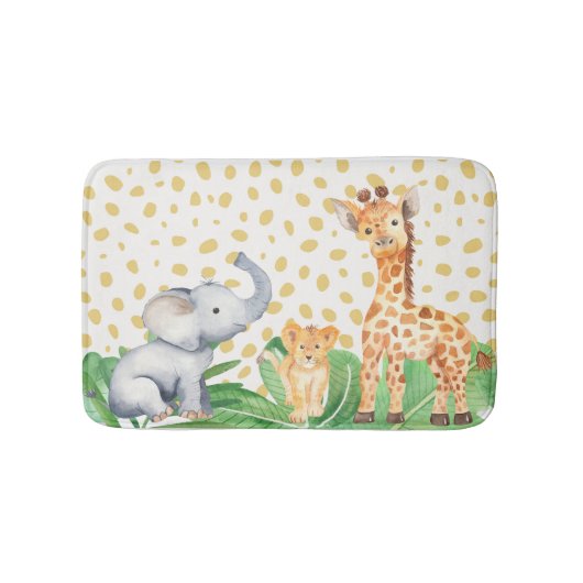 Tapis De Bain Cute Jungle Safari animal bébé et enfants baignade (Devant)