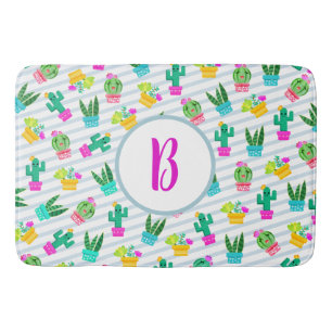 Tapis De Bain Cute Kawaii Cactus & Pots Succulents