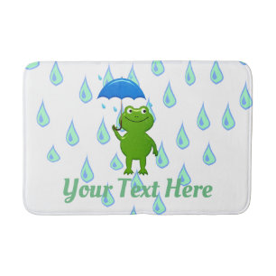 Tapis De Bain Cute Kawaii Grenouille et pluie