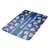 Tapis De Bain Cute Kids Heart Star Moon Blue Baby (Angle)