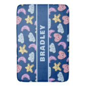 Tapis De Bain Cute Kids Heart Star Moon Blue Baby (devant Vertical)