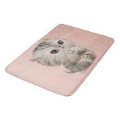 Tapis De Bain Cute Kitten Chat Kitty Chat Aquarelle rose moderne (Angle)