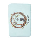 Tapis De Bain Cute Kitten noir regarder une étoile (Devant (Vertical))