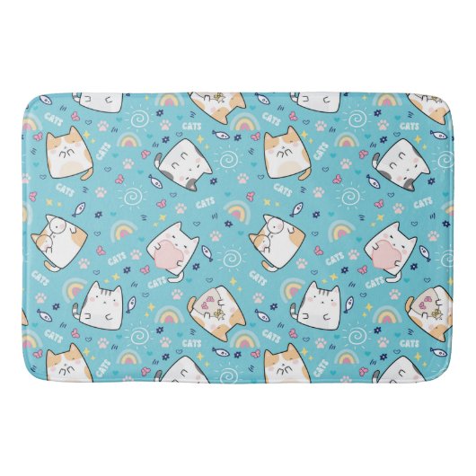 Tapis De Bain Cute Kitty Chats Motif Whimsical (Devant)