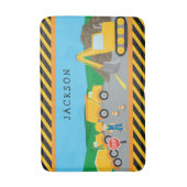 Tapis De Bain Cute Little Boy Construction Véhicule Monogramme (Devant (Vertical))