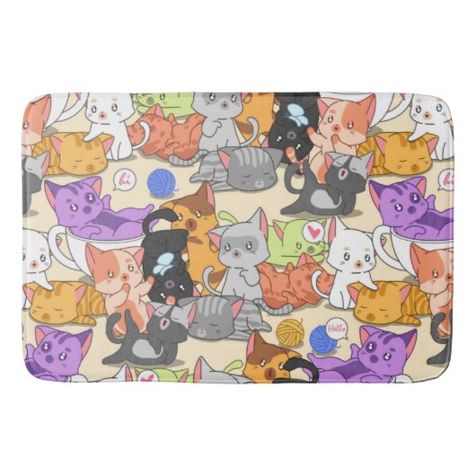 Tapis De Bain Cute Little Cats Motif (Devant)