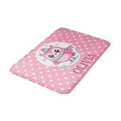 Tapis De Bain Cute Little Pink Owl et Pois (Angle)