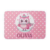 Tapis De Bain Cute Little Pink Owl et Pois (Devant)