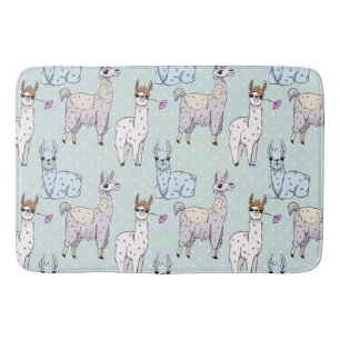 Tapis De Bain Cute Llama Motif Pois
