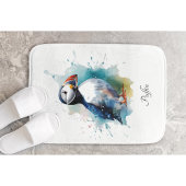 Tapis De Bain Cute macaron en bleu aquarelle
