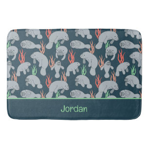 Tapis De Bain Cute Manatees Vie marine Animaux Motif