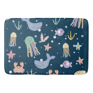 Tapis De Bain Cute Marine Vie Motif sans joint