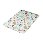 Tapis De Bain Cute Mint Green Dinosaur Motif (Angle)